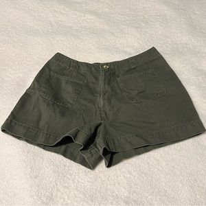 Basic Editions Womens size 10 olive high waisted shorts